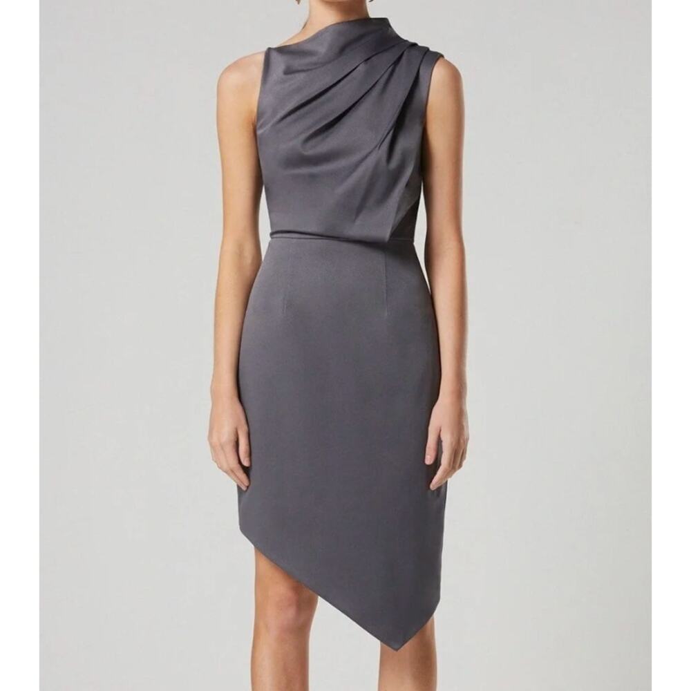 Elliatt Black Asymmetrical Hem Cocktail Dress Sleeveless Minimalist L